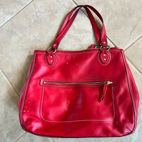 Red Coach Tote - Picture 2 of 5